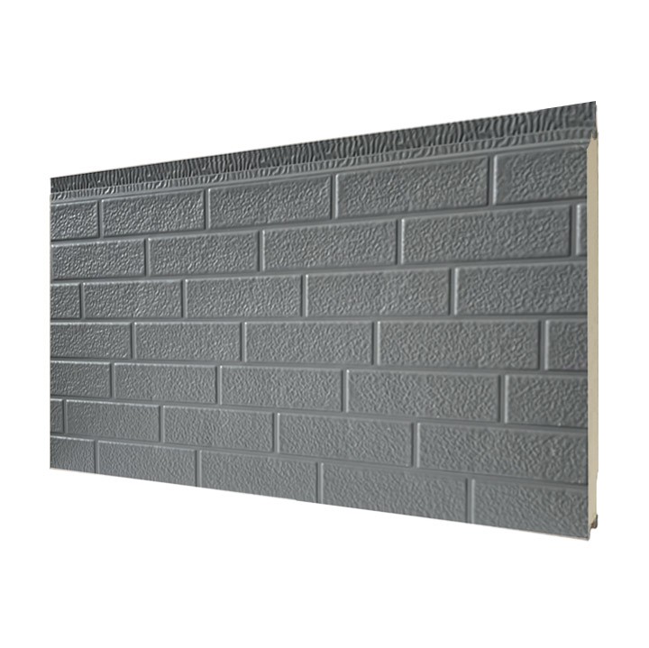 Painel lateral de metal com padrão de tijolo linear